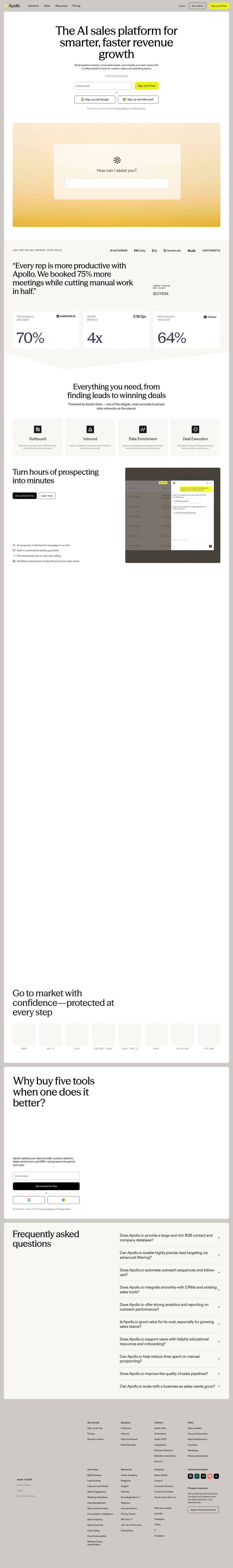 Apollo.io homepage screenshot