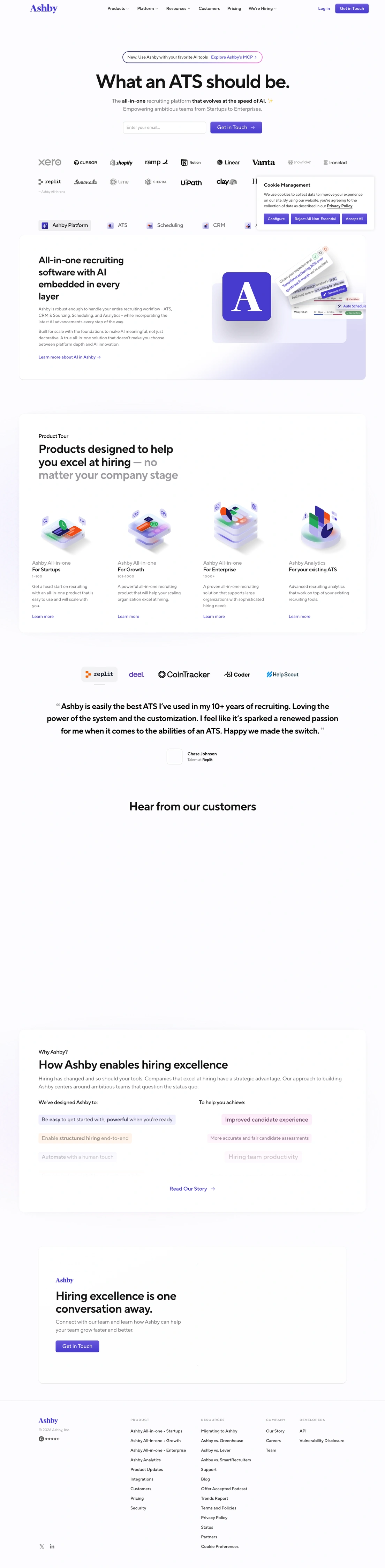 Ashby homepage screenshot