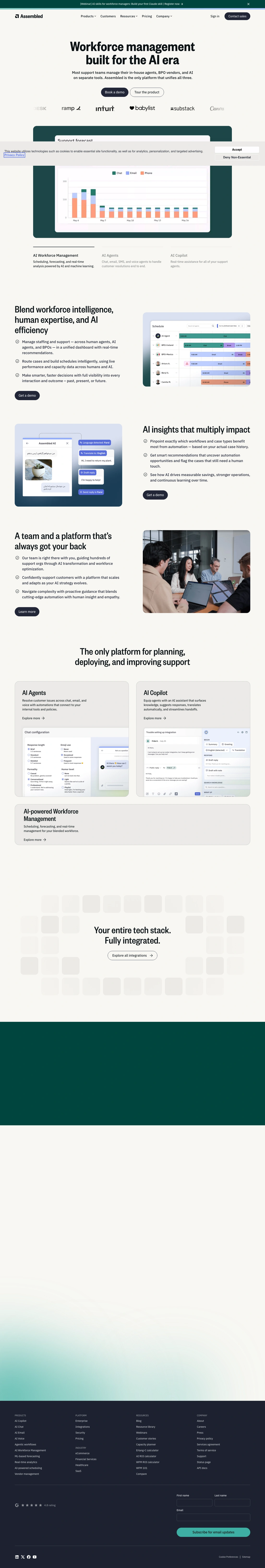 Assembled homepage screenshot