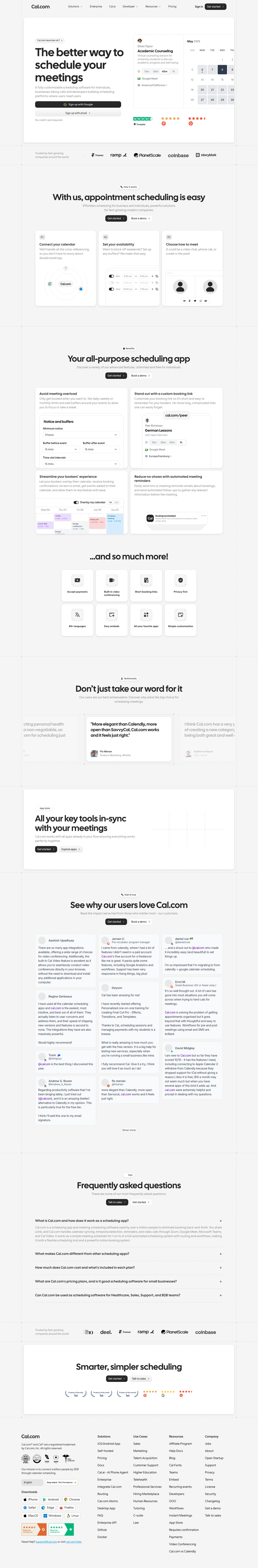 Cal.com homepage screenshot