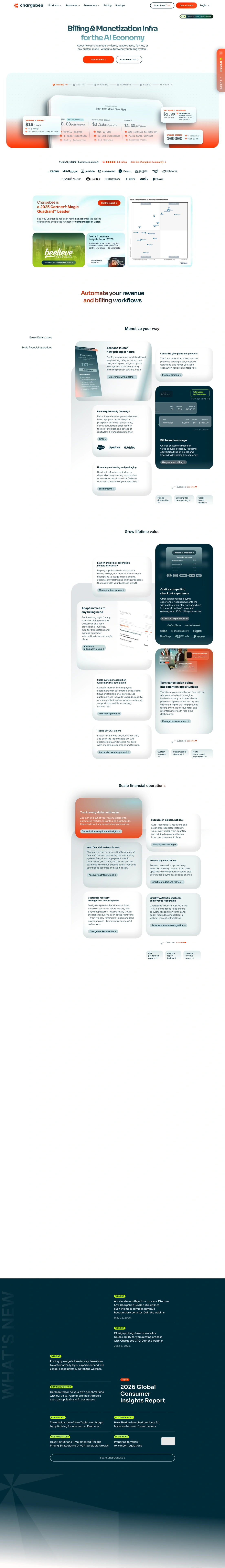 Chargebee homepage screenshot