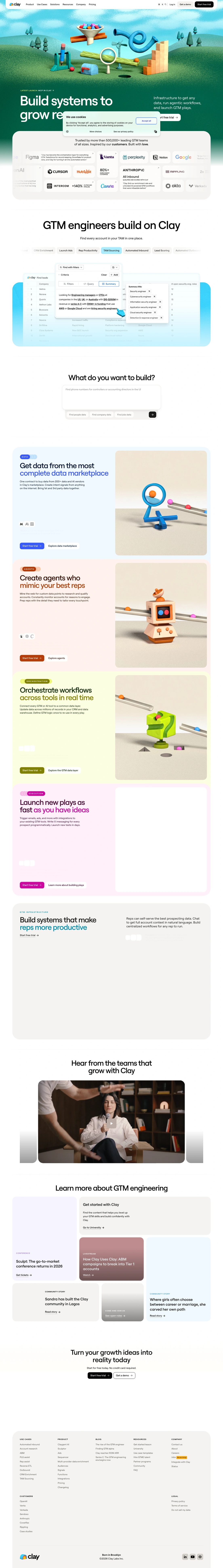 Clay homepage screenshot