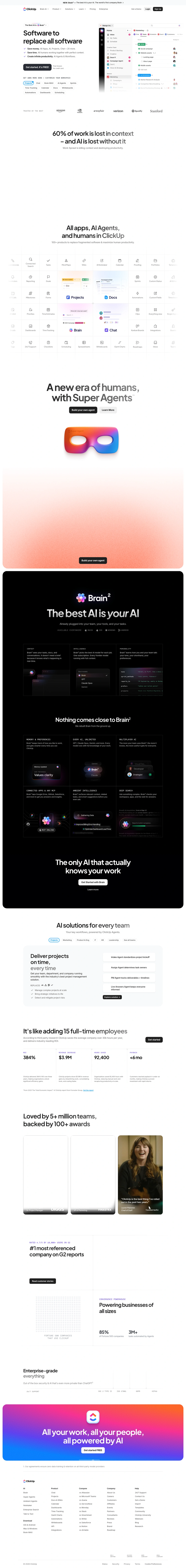 ClickUp homepage screenshot