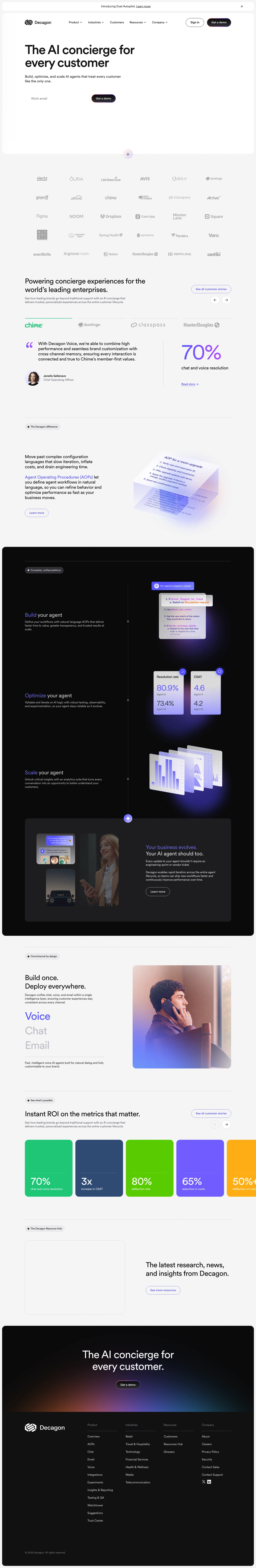 Decagon homepage screenshot
