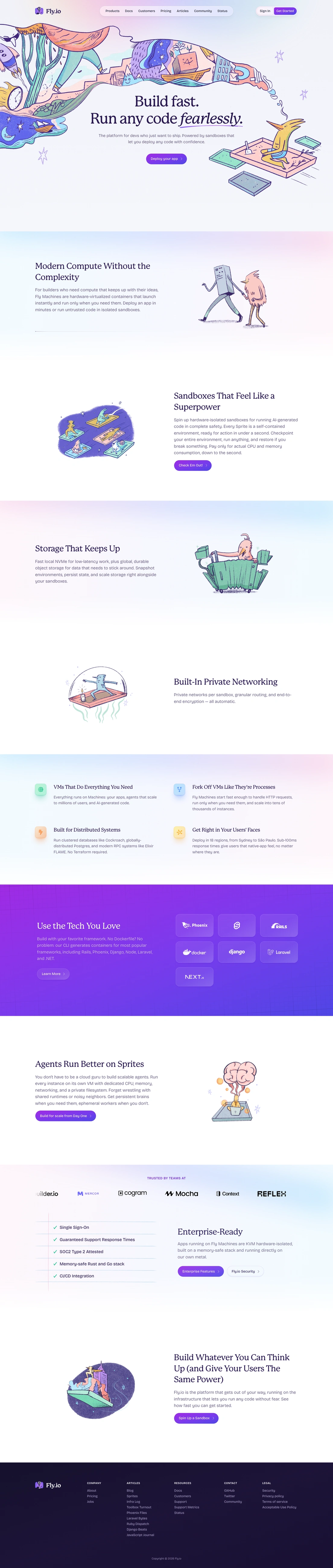 Fly.io homepage screenshot