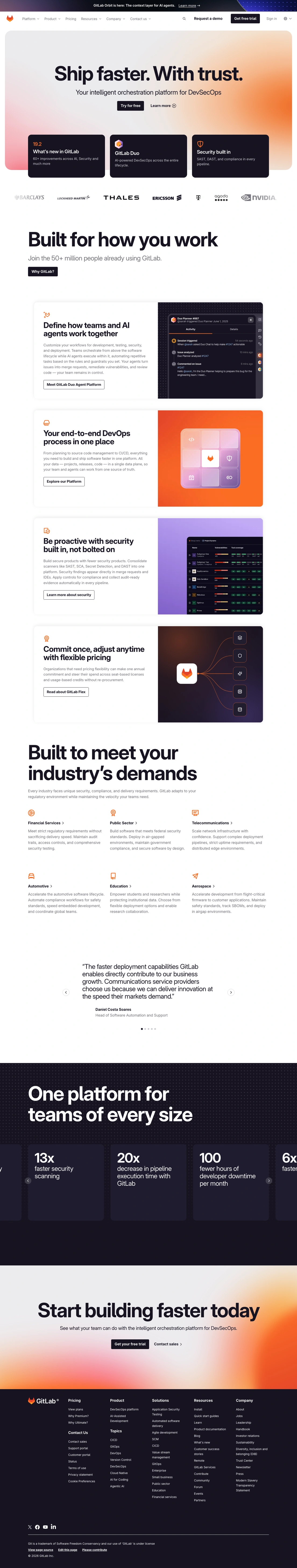GitLab homepage screenshot