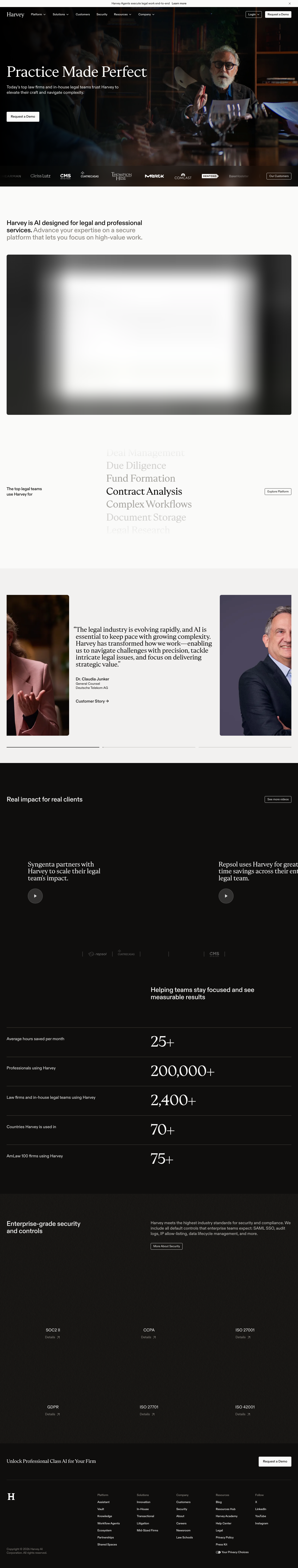 Harvey homepage screenshot, full resolution