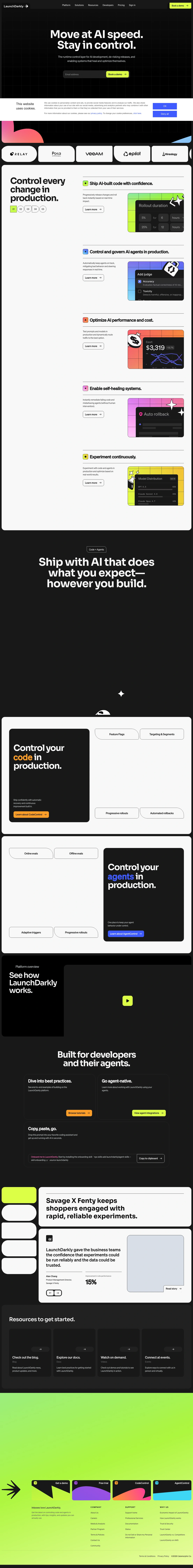 LaunchDarkly homepage screenshot