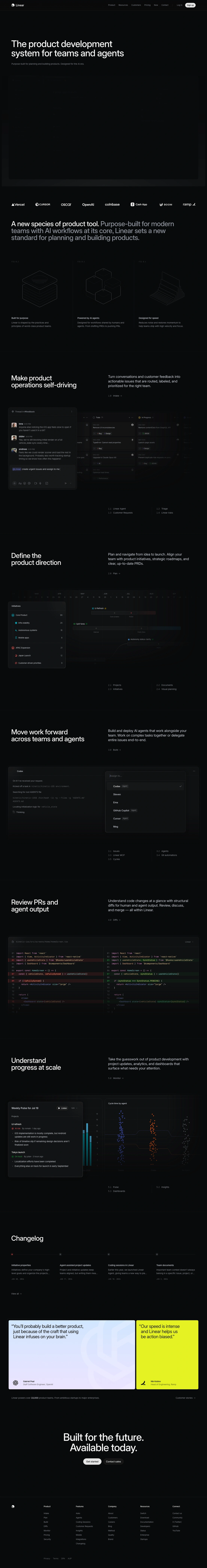 Linear homepage screenshot