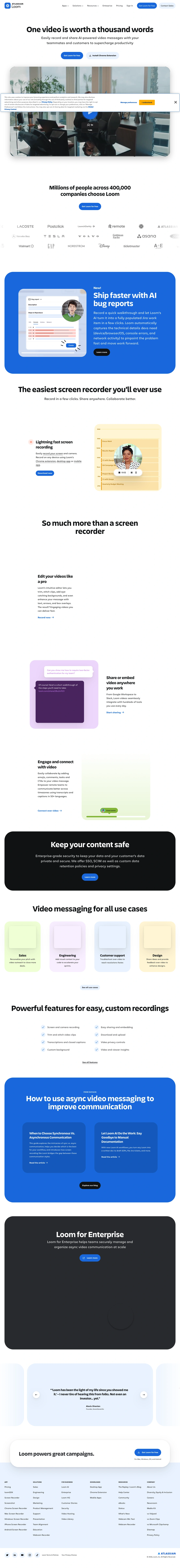 Loom homepage screenshot