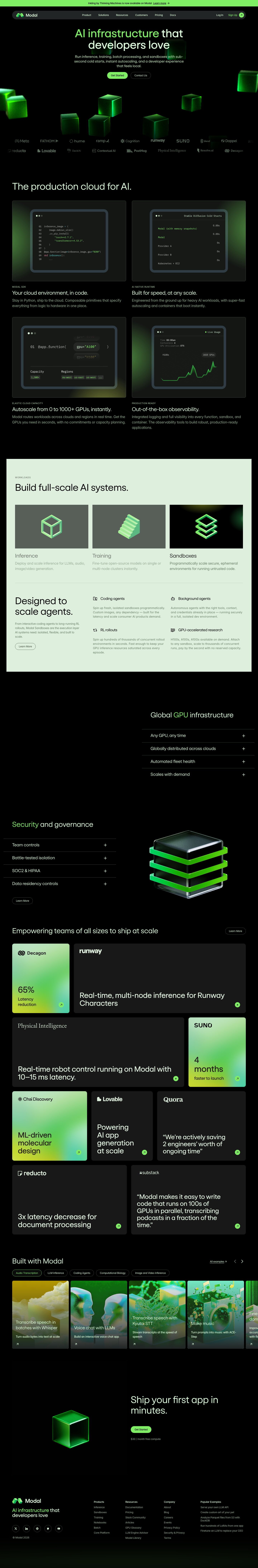 Modal homepage screenshot, full resolution