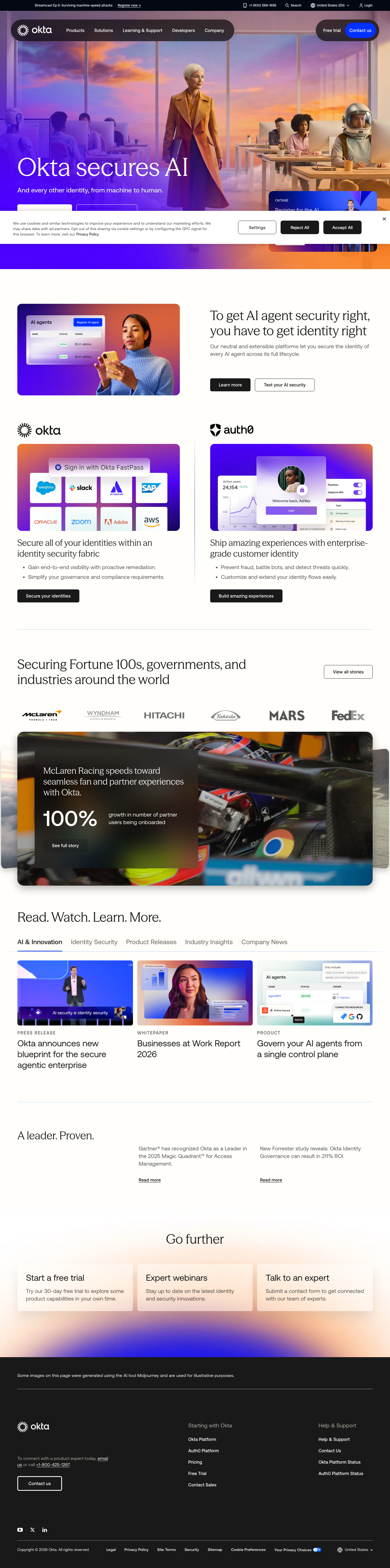 Okta homepage screenshot, full resolution