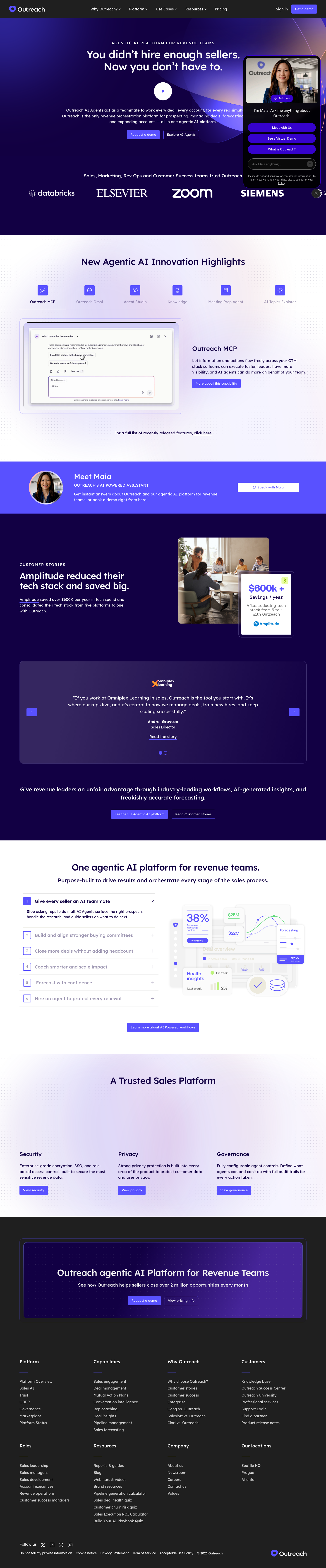 Outreach homepage screenshot, full resolution
