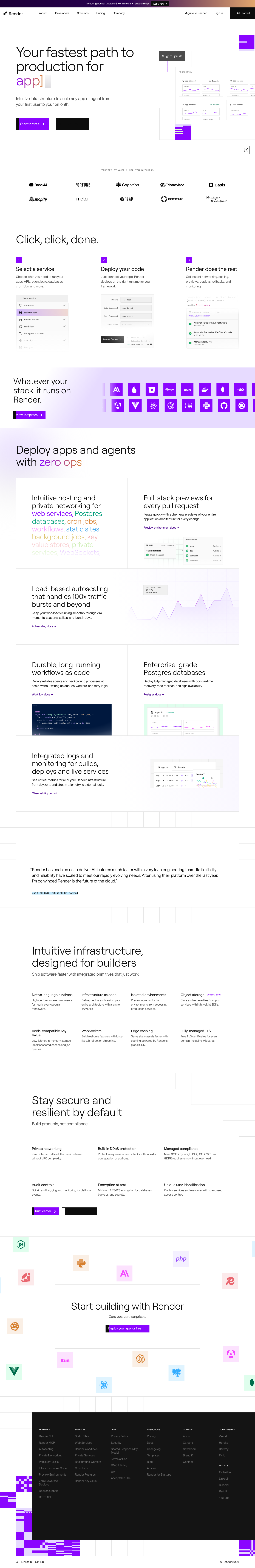 Render homepage screenshot, full resolution