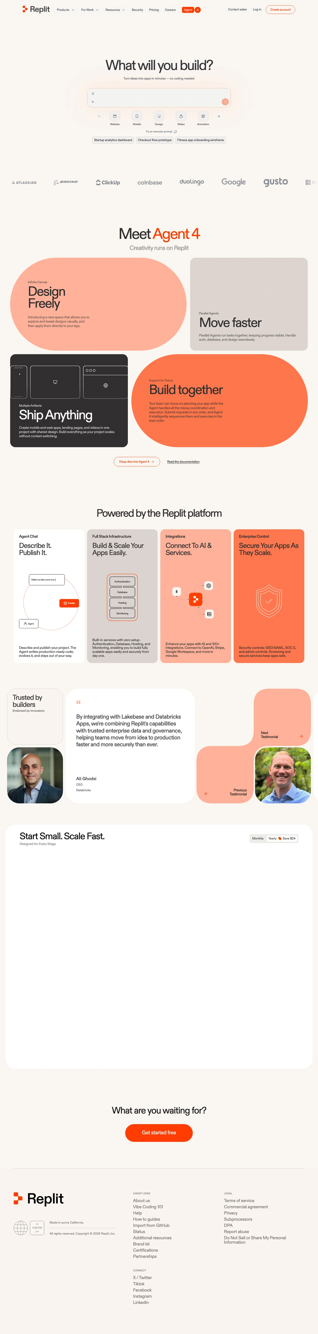 Replit homepage screenshot