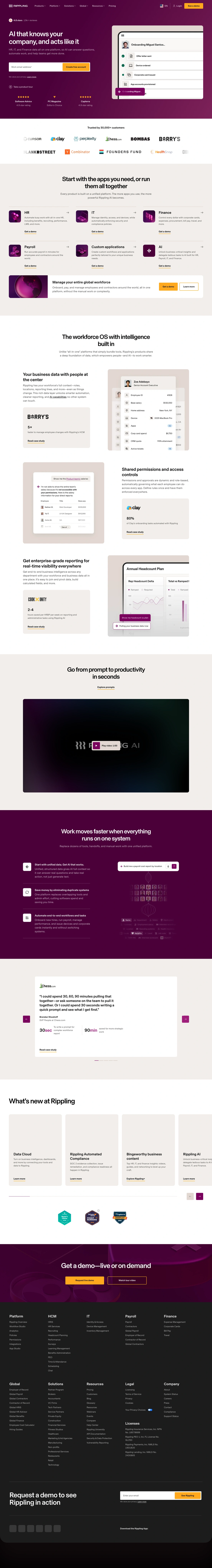 Rippling homepage screenshot