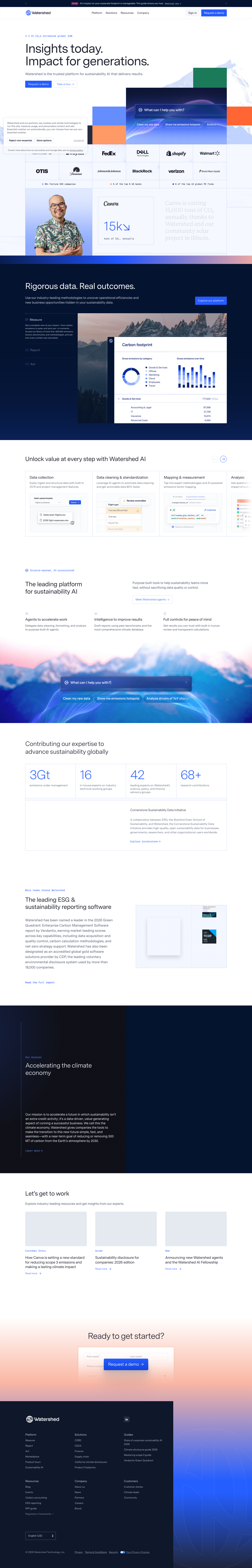 Watershed homepage screenshot, full resolution