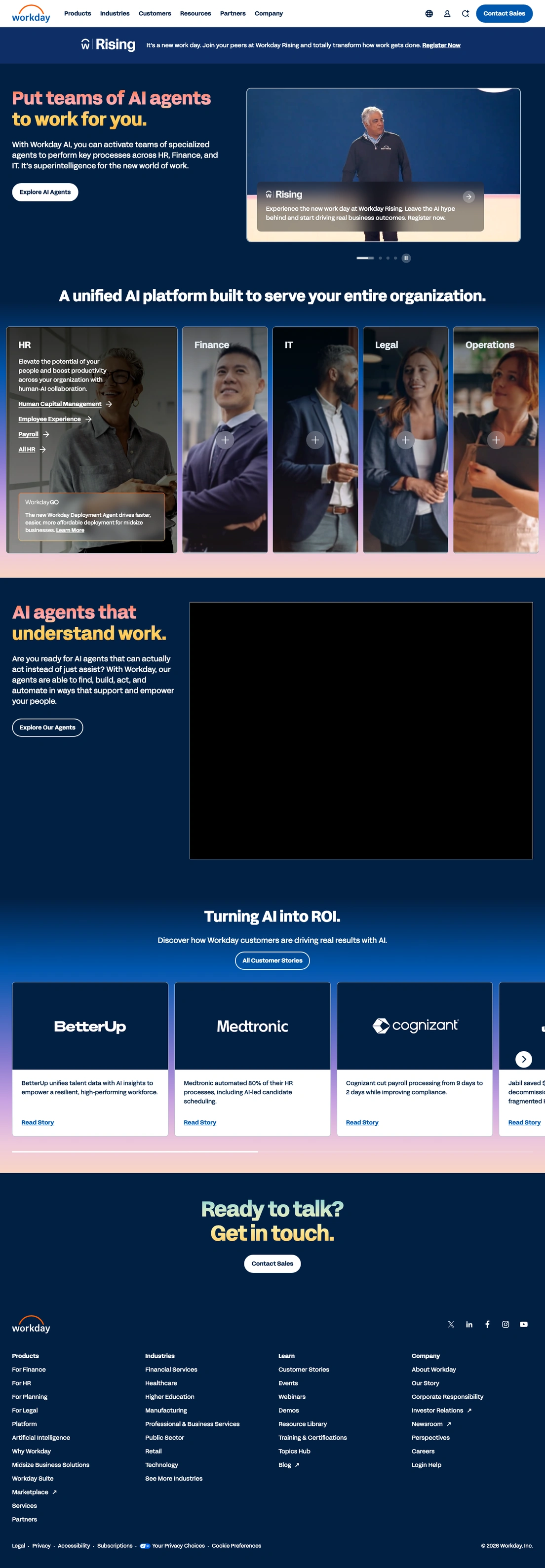 Workday homepage screenshot