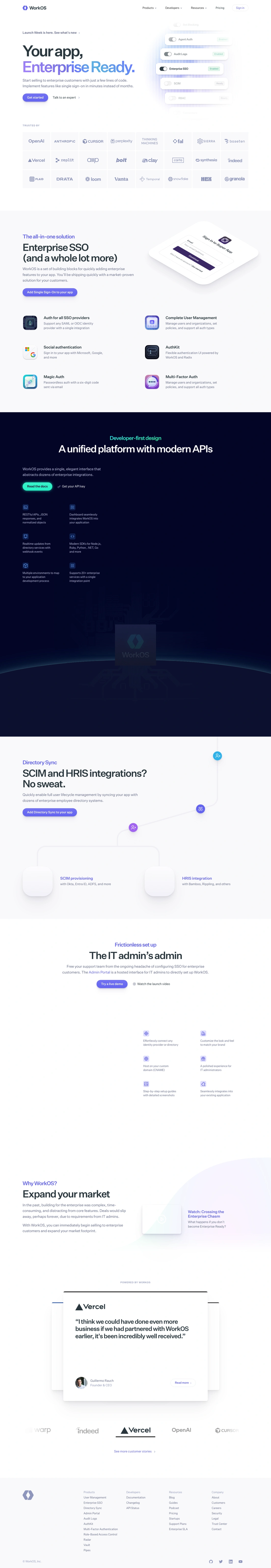 WorkOS homepage screenshot